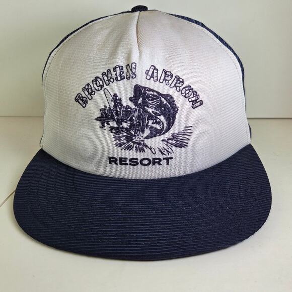 Vintage Broken Arrow Resort Trucker Hat Foam Front Mesh Snapback USA - Picture 1 of 10